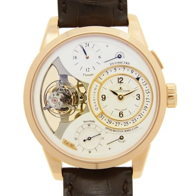 Jaeger-lecoultre Jaeger Lecoultre Duometre A Spherotourbillion Beige Dial 18kt Pink Gold Brown Leather Men's Watch Q6