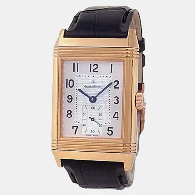 Pre-owned Jaeger-lecoultre Grande Reverso Q3732420 Manual Winding Silver 18k Rose Gold Men's Wristwatch 30 Mm