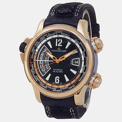 Pre-owned Jaeger-lecoultre Master Compressor Q1772470 Automatic Black 18k Rose Gold Men's Wristwatch 46 Mm