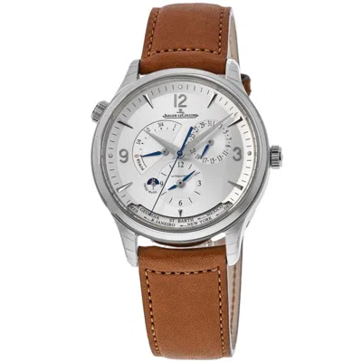 Jaeger-lecoultre Jaeger Lecoultre Master Control Geographic Silver Chronograph Dial Leather Strap Men's Watch 4128420