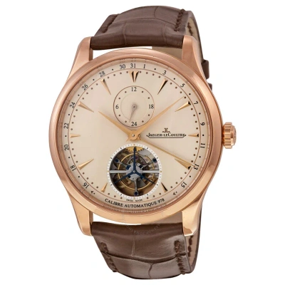 Jaeger-lecoultre Jaeger Lecoultre Master Grand Tradition Tourbillon Beige Dial 18kt Rose Gold Brown Alligator Men's W