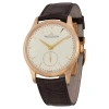 JAEGER-LECOULTRE JAEGER LECOULTRE MASTER GRANDE ULTRA THIN BEIGE DIAL DARK BROWN LEATHER MEN'S WATCH Q1352420