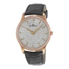 JAEGER-LECOULTRE JAEGER LECOULTRE MASTER ULTRA THIN SMALL SECOND GEM-SET DIAL BLACK LEATHER MEN'S WATCH Q1352507