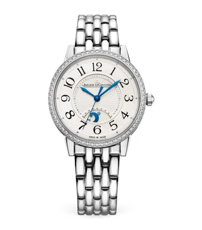 Jaeger-lecoultre Medium Stainless Steel And Diamond Rendez-vous Night & Day Watch In Metallic