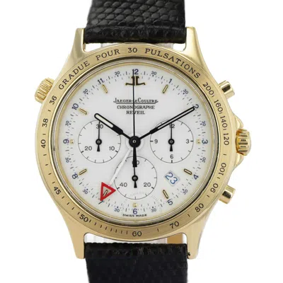 Jaeger-lecoultre Heraion Reveil Chronograph Quartz White Dial Men's Watch 116.1.33 In Black / Gold / Gold Tone / White / Yellow