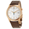 JAEGER-LECOULTRE JAEGER LECOULTRE MASTER MEMOVOX SILVER DIAL 18KT ROSE GOLD BROWN LEATHER MEN'S WATCH Q1412430