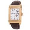 JAEGER-LECOULTRE PRE-OWNED JAEGER LECOULTRE REVERSO GRANDE HAND WIND MOON PHASE DAY-NIGHT SILVER DIAL MEN'S WATCH Q30