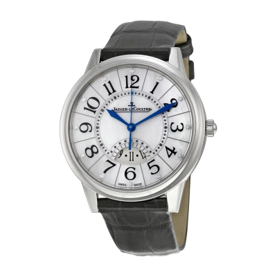 Jaeger-lecoultre Jaeger Lecoultre Rendez-vous Date Mother Of Pearl Dial Black Leather Men's Watch Q3548490 In Metallic