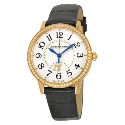 Jaeger-lecoultre Jaeger Lecoultre Rendez-vous Silver Dial 18kt Rose Gold Diamond Black Leather Ladies Watch Q3442520