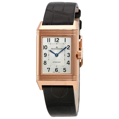 Jaeger-lecoultre Jaeger Lecoultre Reverso Classic Medium Duetto Silvered Guilloche Automatic Ladies Watch Q2572420 In Black