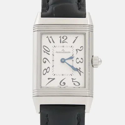 Pre-owned Jaeger-lecoultre Reverso Duetto Classic Q2568402 Manual Winding Stainless Steel Women's Wristwatch 2 In White