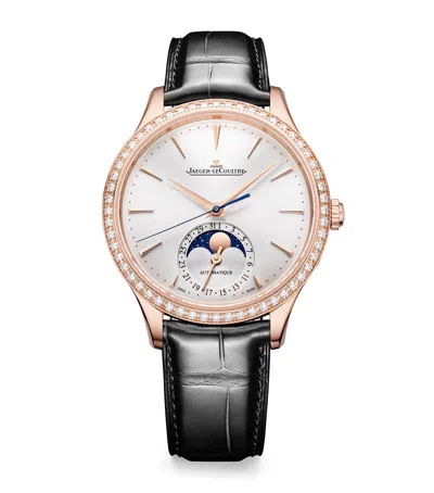 Jaeger-lecoultre Rose Gold And Diamond Master Ultra Thin Moon Watch In Neutral