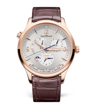 Jaeger-lecoultre Rose Gold Master Control Geographic Watch In Brown