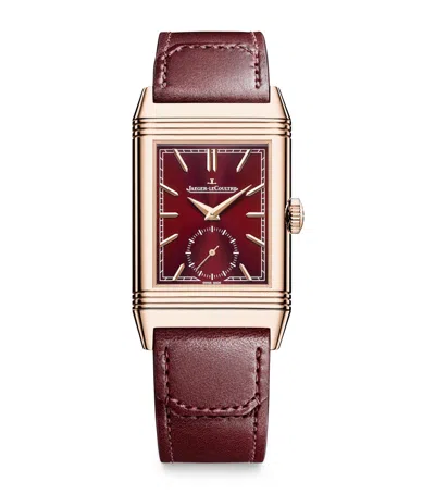 Jaeger-lecoultre Rose Gold Reverso Tribute Small Seconds Watch In Brown