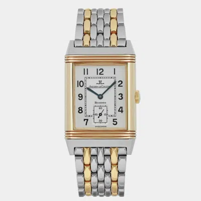 Pre-owned Jaeger-lecoultre Silver Two-tone Reverso Grande Taille 270.5.62 Manual Winding Men's Wristwatch 17 M