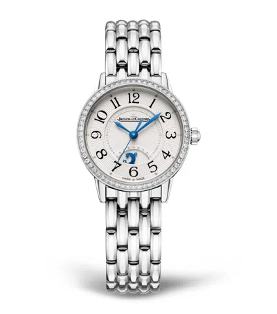 Jaeger-lecoultre Small Stainless Steel And Diamond Rendez-vous Night & Day Watch In Metallic
