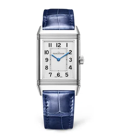 Jaeger-lecoultre Stainless Steel Reverso Classic Medium Thin Watch In Blue