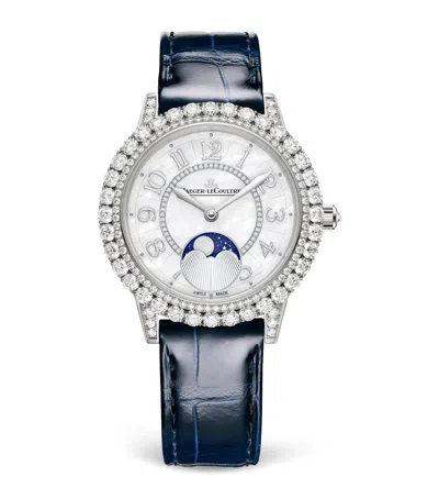 Jaeger-lecoultre White Gold Dazzling Rendez-vous Moon Watch In Blue