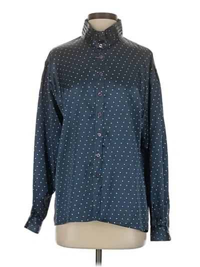 Pre-owned Jaeger Long Sleeve Blouse In Blue