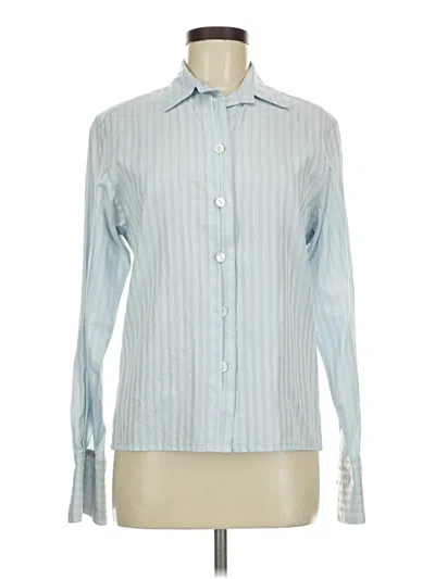Pre-owned Jaeger Long Sleeve Blouse In Blue