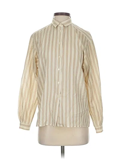 Pre-owned Jaeger Long Sleeve Button Down Shirt In Brown