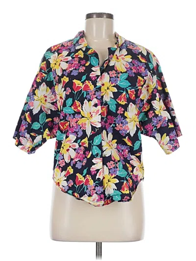 Pre-owned Jaeger Short Sleeve Blouse In Blue