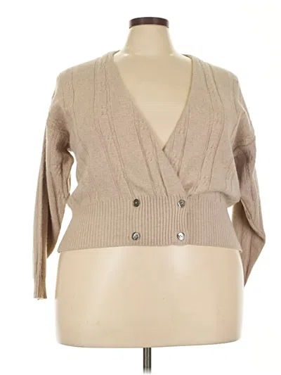 Pre-owned Jaeger Wool Cardigan Sweater In Brown