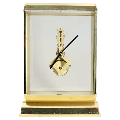 Pre-owned Jaeger-lecoultre A Mid-century Swiss Inline Skeleton Timepiece In Sand