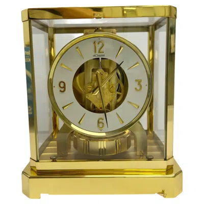 Pre-owned Jaeger-lecoultre Atmos Jaeger Lecoultre Clock Gold Plated 287992 1960s In Brown