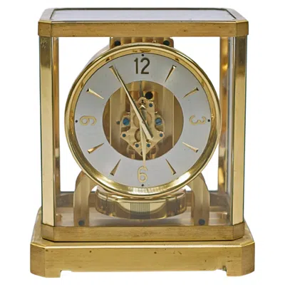 Pre-owned Jaeger-lecoultre Baby Atmos Clock 526-5, Brass & Glass, Circa 1950 In Brown