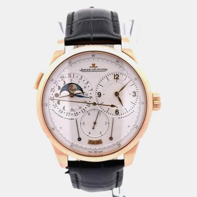 Pre-owned Jaeger-lecoultre Duometre Quantieme Lunaire Q6042521 18k Rose Gold Manual Winding Silver Men Wristwatch 40.5mm