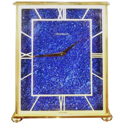 Pre-owned Jaeger-lecoultre Gilded And Lapis Lazuli Mantel Clock By Jaeger Le Coultre In Purple
