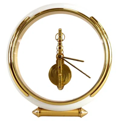 Pre-owned Jaeger-lecoultre Jaeger Lecoultre Inline Skeleton Clock In Sand