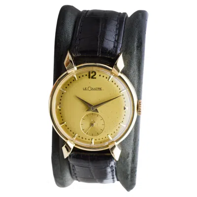 Pre-owned Jaeger-lecoultre Le Coultre 18kt Solid Gold Round Art Deco Watch In A Modernist Style 1950's In Multi