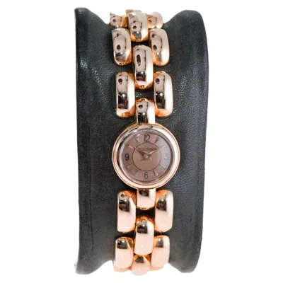 Pre-owned Jaeger-lecoultre Lecoultre Ladies Rose Gold Full Size Backwind Round Bracelet Watch In Red