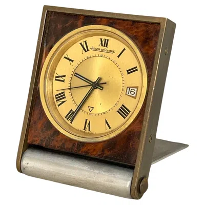 Pre-owned Jaeger-lecoultre - Mémovox Mechanical Travel Clock Circa 1970 In Brown