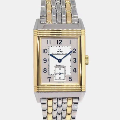 Pre-owned Jaeger-lecoultre Reverso 270.5.62 White 18k Yellow Gold Stainless Steel Manual Winding Men's Watches 26mm