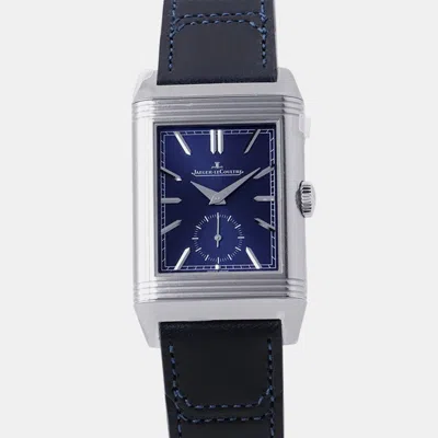 Pre-owned Jaeger-lecoultre Reverso Tribute Duo Blue/silver Stainless Steel Hand Winding Men's Wristwatch 47mm×28.3mm