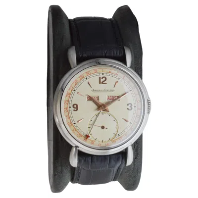 Pre-owned Jaeger-lecoultre Stainless Steel Triple Date With Original Dial And Box 1940's In Multi