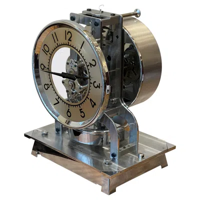 Pre-owned Jaeger-lecoultre , Table Clock, Model "atmos Brevets Reutter, " No. 9066 In Gray