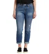 Jag Carter Mid Rise Girlfriend Jean In Everton Blue In Multi