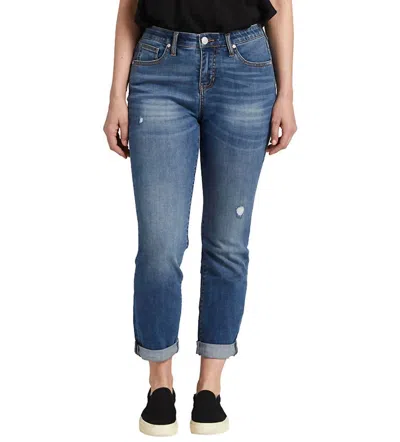 Jag Carter Mid Rise Girlfriend Jean In Everton Blue In Multi
