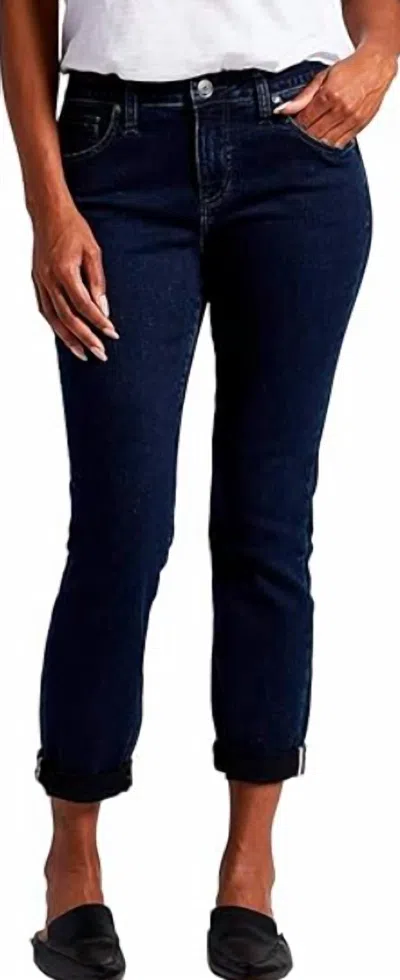 Jag Carter Mid Rise Girlfriend Jeans In Midnight/blue