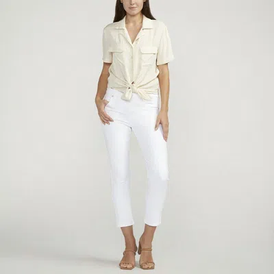 JAG CASSIE MID RISE CROPPED PANTS IN WHITE