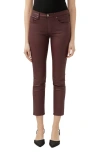 Jag Cecilia Coated Mid Rise Skinny Jeans In Bordeaux