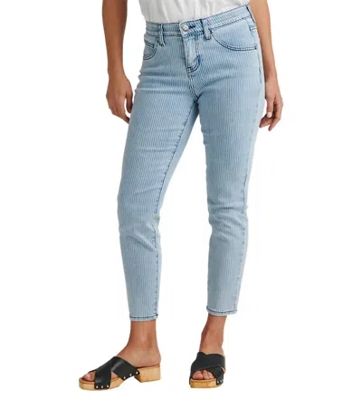 Jag Cecilia Mid Rise Skinny Jean In Bleached-stripe In Animal Print