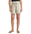 Jag High Rise Belted Pleat Paper Bag Short In Beige