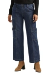 Jag High Waist Wide Leg Cargo Jeans In Elysian Blue