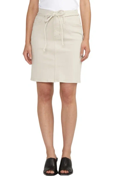 Jag Jeans Belted Denim Skirt In Natural Almond