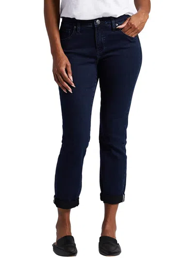 Jag Jeans Carter Womens Girlfriend Dark Wash Skinny Jeans In Blue